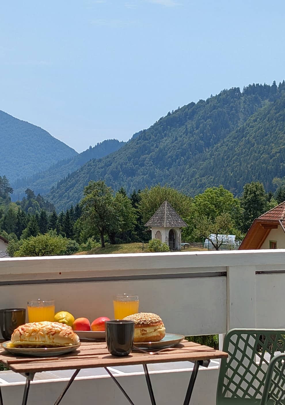 balcony with mountain view